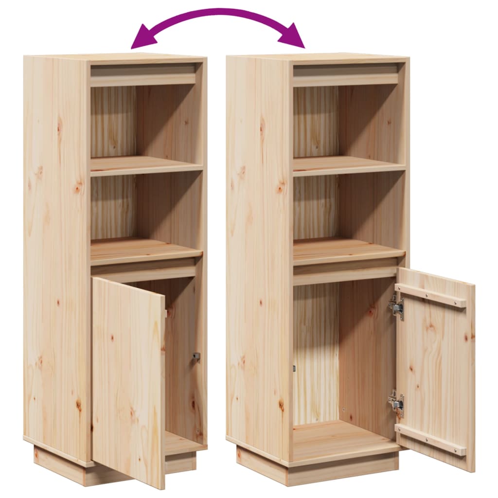 Aparador alto de madera maciza de pino 37x34x110 cm