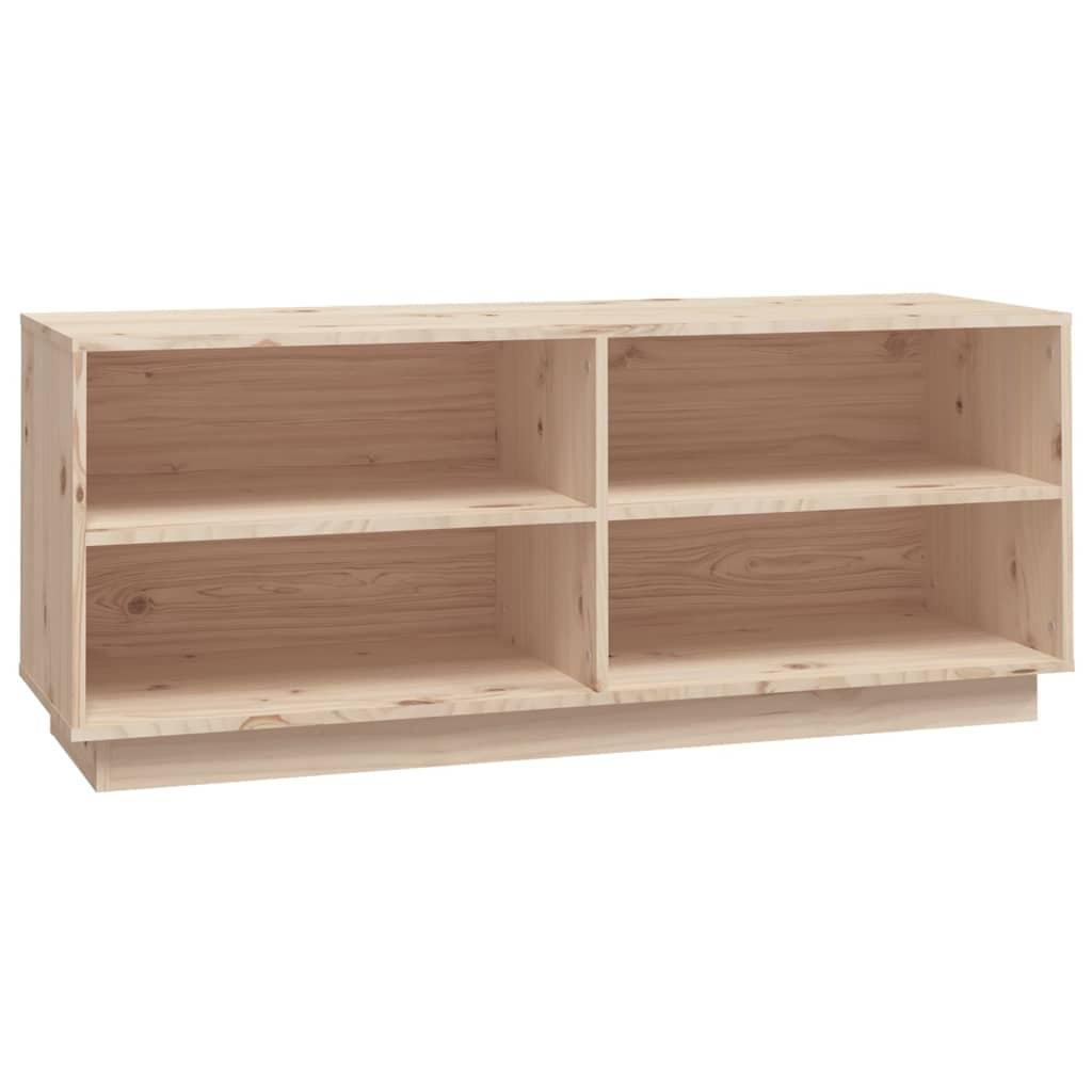 Zapatero de madera maciza de pino 110x34x45 cm