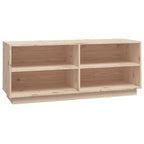 Zapatero de madera maciza de pino 110x34x45 cm