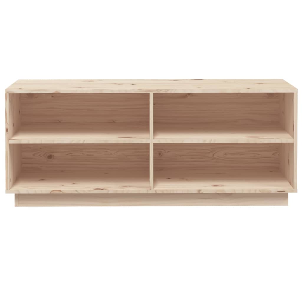 Zapatero de madera maciza de pino 110x34x45 cm