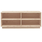 Zapatero de madera maciza de pino 110x34x45 cm
