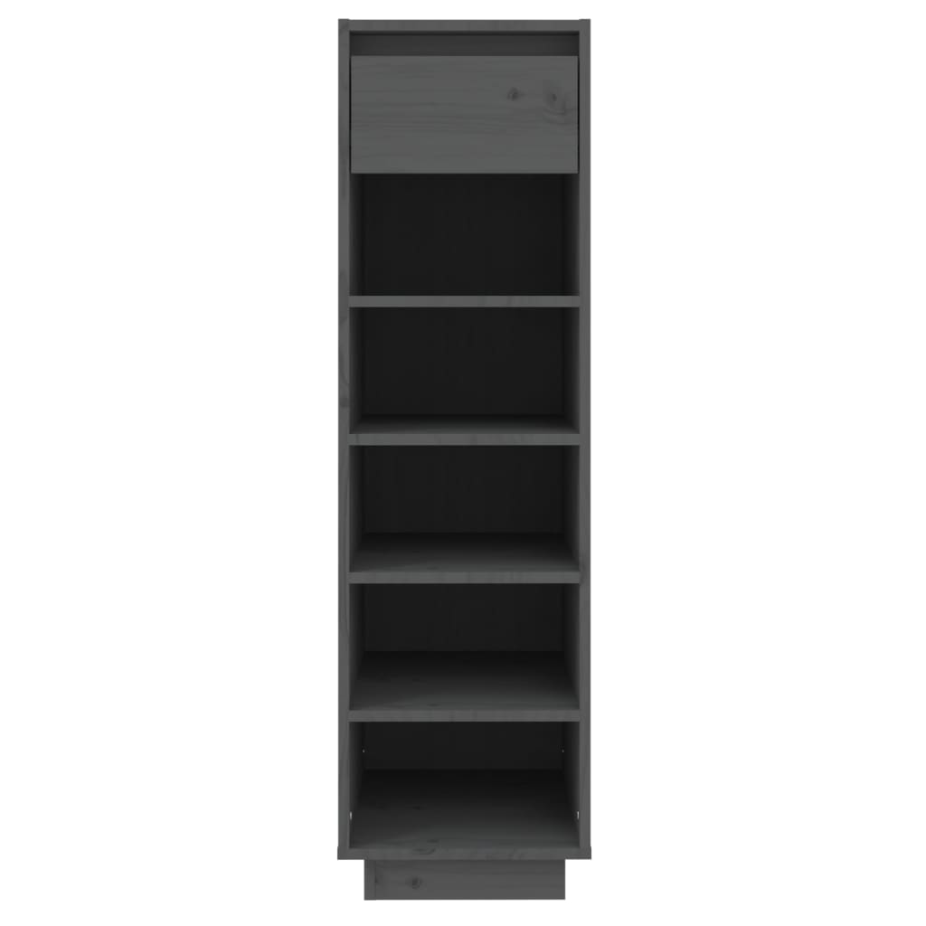 Mueble zapatero de madera maciza de pino gris 30x34x105 cm