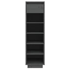Mueble zapatero de madera maciza de pino gris 30x34x105 cm