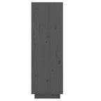 Mueble zapatero de madera maciza de pino gris 30x34x105 cm