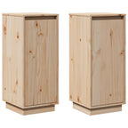 Aparador 2 uds madera maciza de pino 31,5x34x75 cm