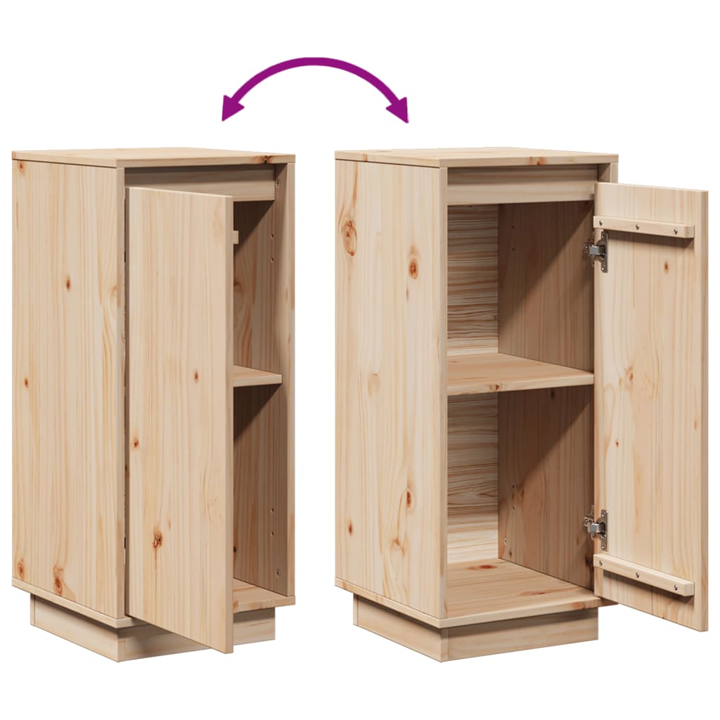 Aparador 2 uds madera maciza de pino 31,5x34x75 cm