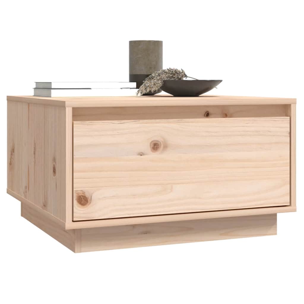 Mesa de centro de madera maciza de pino 55x56x32 cm