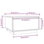 Mesa de centro de madera maciza de pino 55x56x32 cm