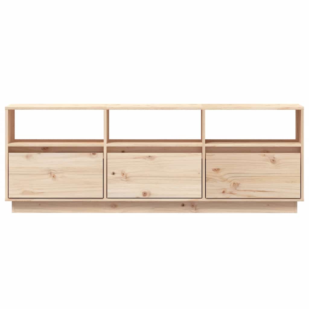 Mueble de TV de madera maciza de pino 140x37x50 cm