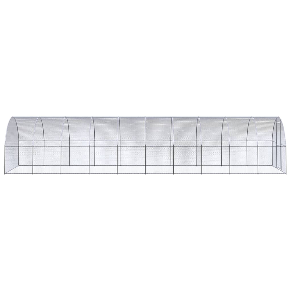 Gallinero de exterior de acero galvanizado 3x10x2 m