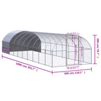 Gallinero de exterior de acero galvanizado 3x10x2 m