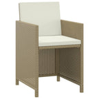 Set comedor de jardín 3 pzas con cojines ratán sintético beige