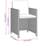 Set comedor de jardín 3 pzas con cojines ratán sintético beige