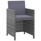 Set de comedor jardín 3 piezas con cojines ratán sintético gris