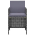 Set de comedor jardín 3 piezas con cojines ratán sintético gris