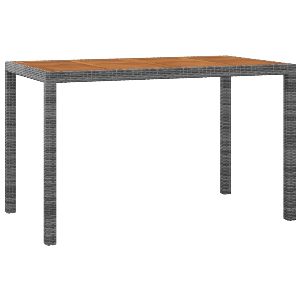 Set de comedor jardín 3 piezas con cojines ratán sintético gris