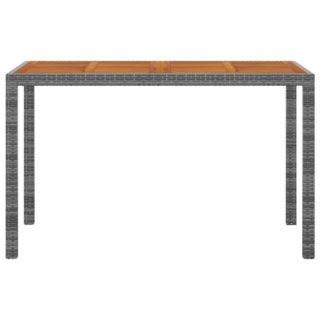 Set de comedor jardín 3 piezas con cojines ratán sintético gris
