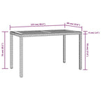 Set de comedor jardín 3 piezas con cojines ratán sintético gris