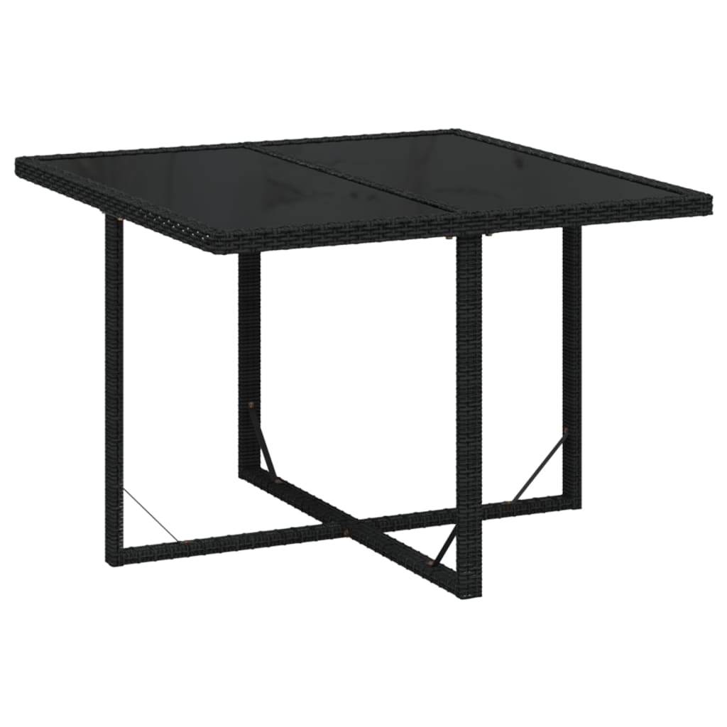 Set comedor de jardín 5 pzas con cojines ratán sintético negro