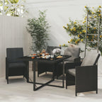 Juego de comedor de jardín 9 piezas ratán sintético marrón