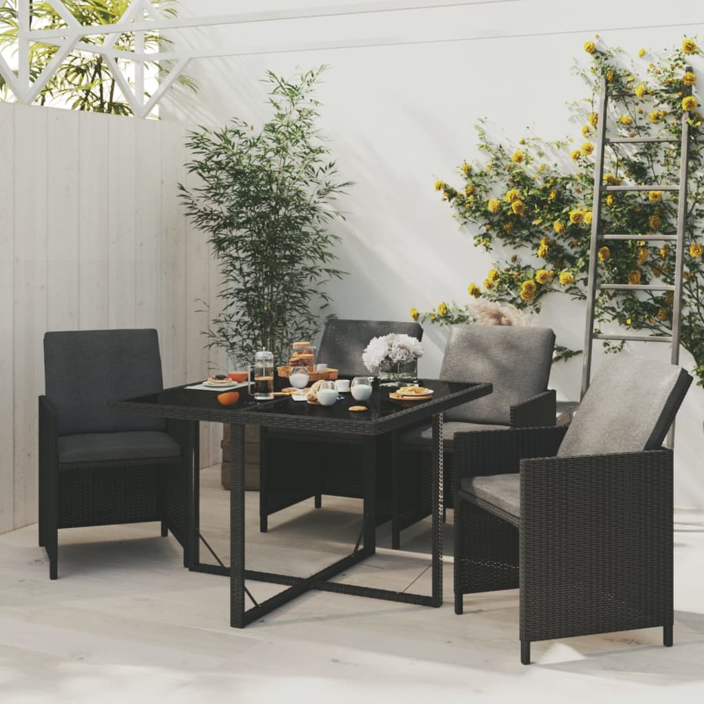 Juego de comedor de jardín 9 piezas ratán sintético marrón