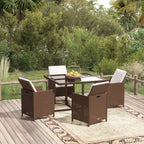 Set comedor de jardín 11 piezas y cojines ratán sintético beige