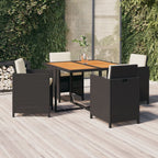 Set comedor de jardín 11 piezas y cojines ratán sintético beige