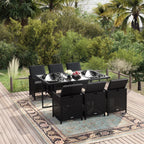 Set comedor de jardín 11 piezas y cojines ratán sintético beige