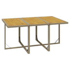 Set comedor de jardín 11 piezas y cojines ratán sintético beige