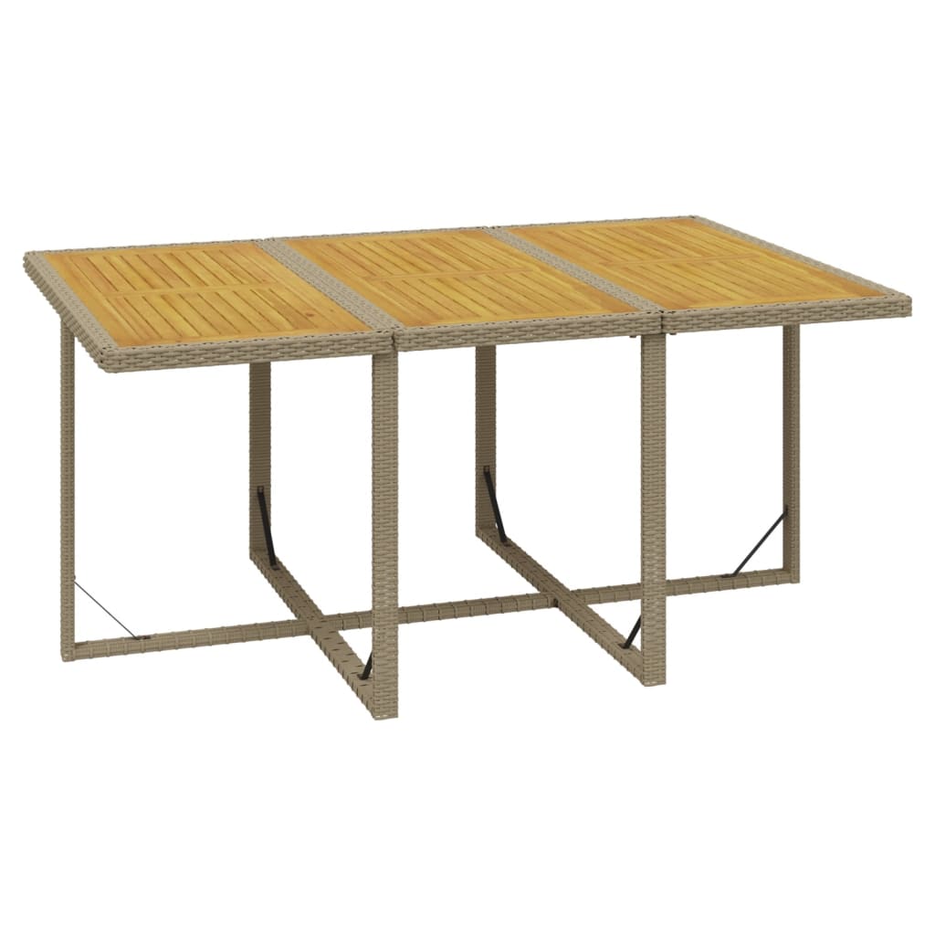 Set comedor de jardín 11 piezas y cojines ratán sintético beige