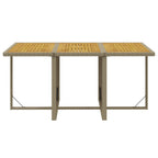 Set comedor de jardín 11 piezas y cojines ratán sintético beige