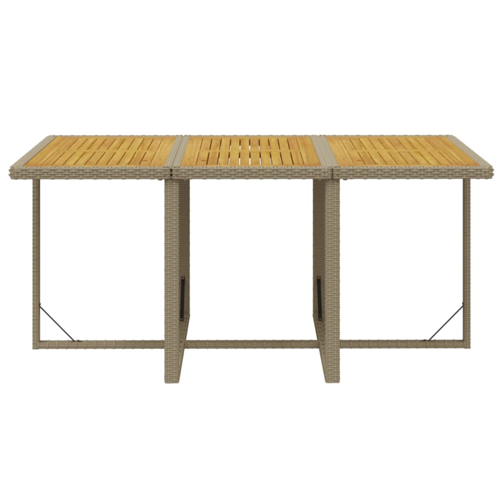 Set comedor de jardín 11 piezas y cojines ratán sintético beige