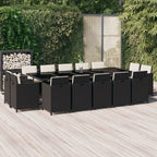 Set comedor de jardín 11 piezas y cojines ratán sintético beige