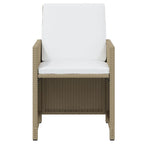 Set comedor de jardín 13 piezas y cojines ratán sintético beige