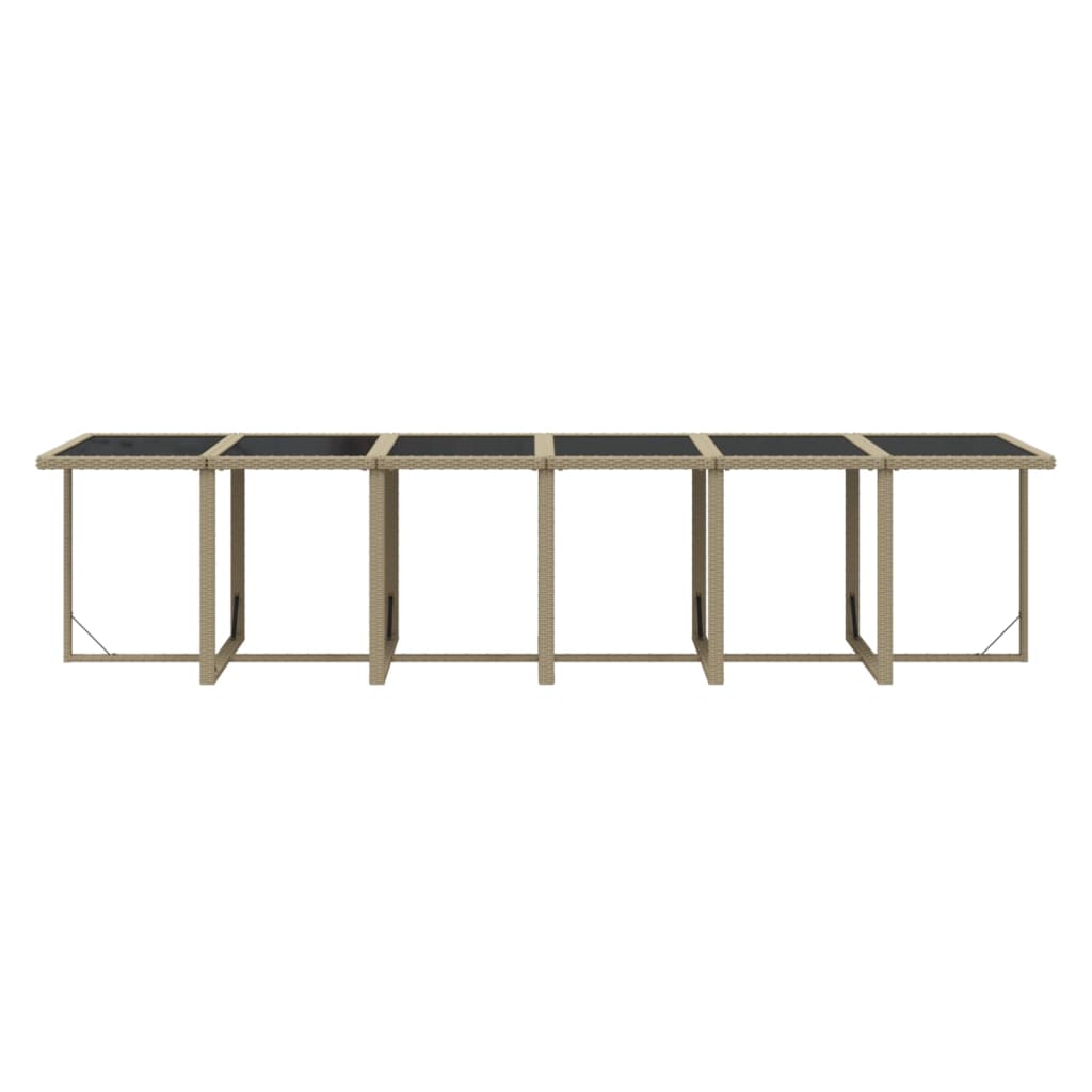 Set comedor de jardín 13 piezas y cojines ratán sintético beige