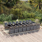 Set comedor de jardín 13 piezas y cojines ratán sintético beige