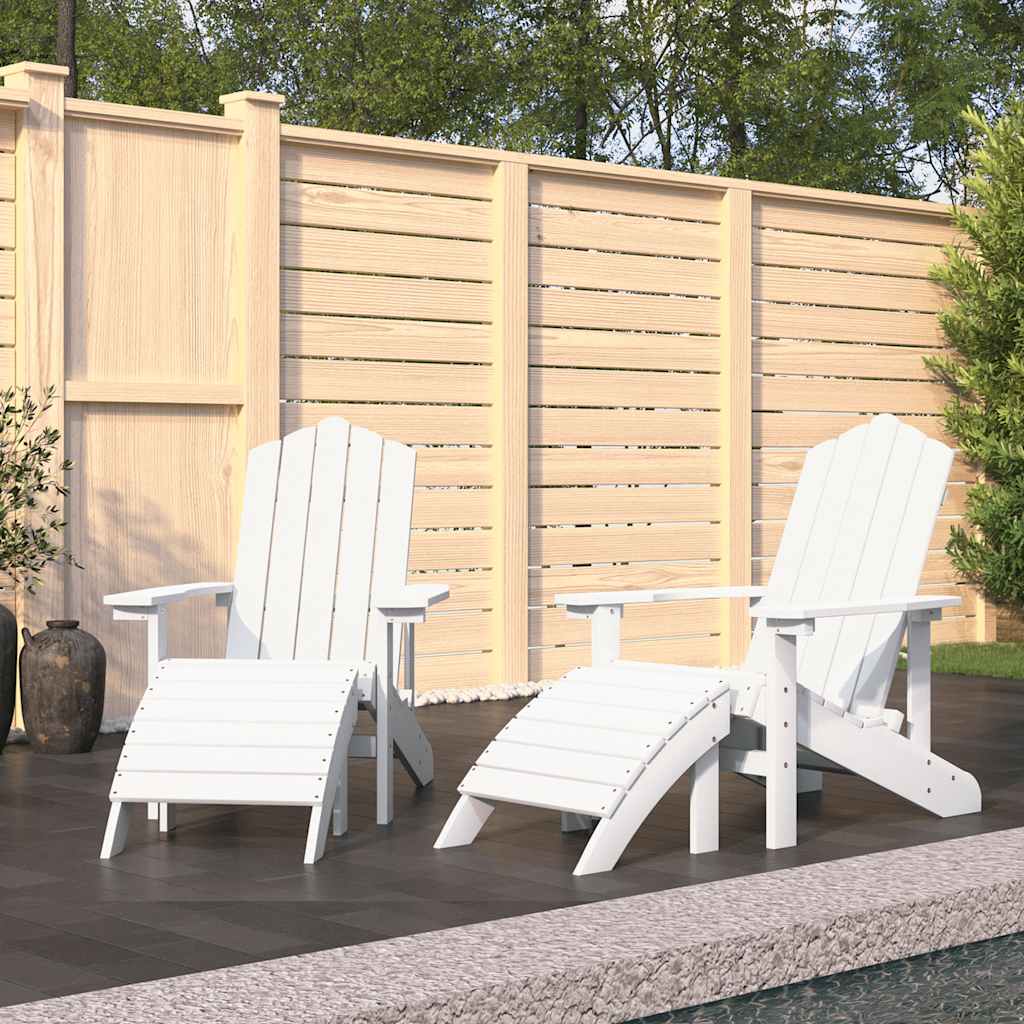 Sillas de jardín Adirondack 2 uds con reposapiés HDPE antracita