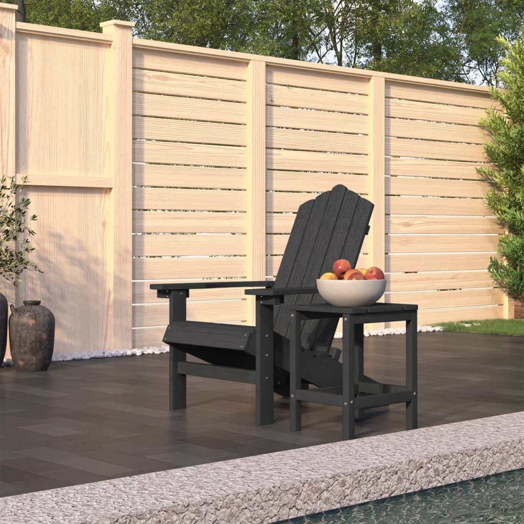 Aquamarine Blue HDPE Adirondack Chair with Table