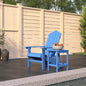 Cadeira de jardim Adirondack com mesa HDPE azul água