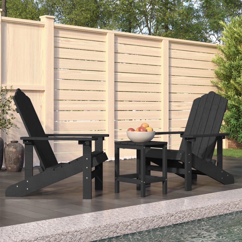 Sillas de jardín Adirondack con mesa HDPE azul aguamarina