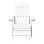 Silla de jardín Adirondack con reposapiés y mesa HDPE blanco