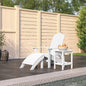 Cadeira de jardim Adirondack com apoio para os pés e mesa em HDPE branco