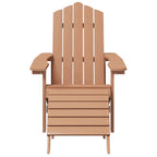 Silla de jardín Adirondack con reposapiés y mesa HDPE marrón