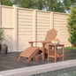 Cadeira de jardim Adirondack com apoio para os pés e mesa em HDPE castanho