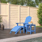Cadeira de jardim Adirondack com apoio para os pés e mesa em HDPE castanho