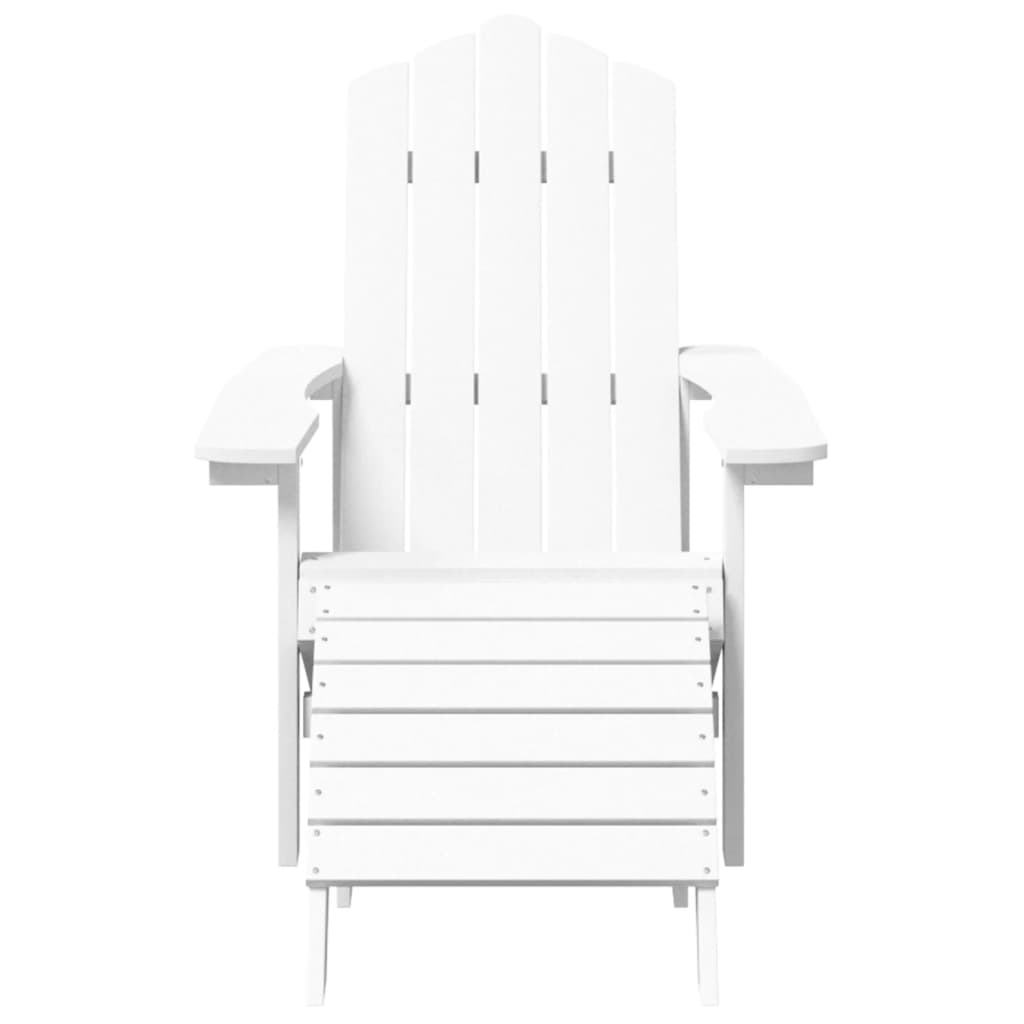 Sillas de jardín Adirondack con reposapiés y mesa HDPE blanco