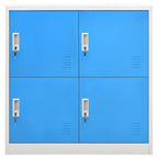Armarios taquilla 2 uds acero gris claro y azul 90x45x92,5 cm