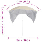 Sombrilla de playa con paredes laterales arena 215 cm
