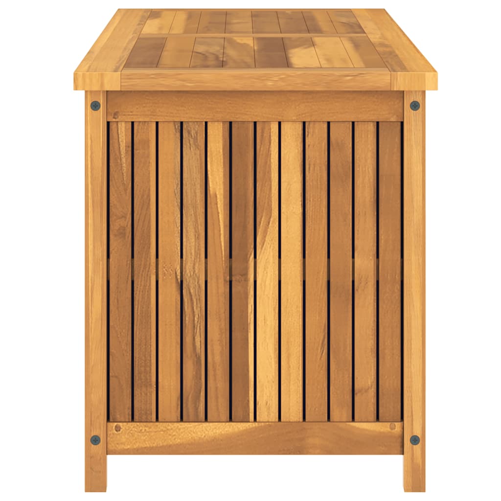 Baúl de jardín madera maciza de teca 114x50x58 cm