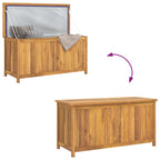 Baúl de jardín madera maciza de teca 114x50x58 cm